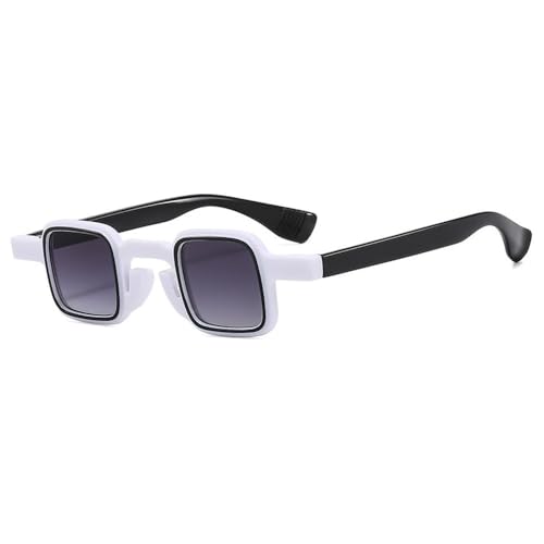 Lunettes de soleil carrées pour femmes et hommes petites montures rétro punk à rivets