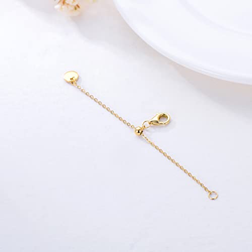 Image of 10k 14k Real Gold 1 inch /1.5 inch /2 inch /2.5 inch /3 inch /4 inch /5 inch Necklace Extender, Necklace Bracelet Extender Chain, Durable Gold Extender Chain, Adjustable Extension Chain for Necklace Bracelet Anklet