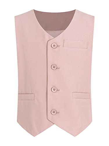 CHICTRY Kids Boys Gentleman Waistcoat Solid Color Button Down V Neck Party Suit Vest