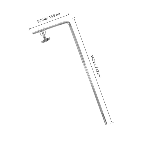 Soporte ajustable para cowbell para batería con varilla L extendida y abrazadera, soporte robusto para cowbell de marcha miniatura 2