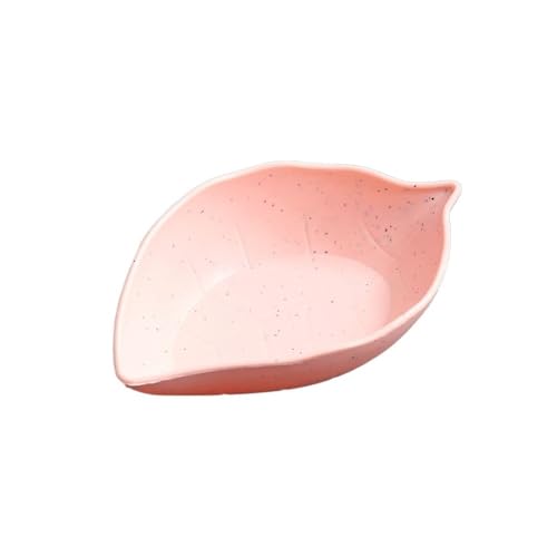 ZIGUIhsou-11 Cuenco para salsa Plato for condimentos con forma de hoja, utensilios cocina, vajilla, salsa, vinagre, tazón(PINK)