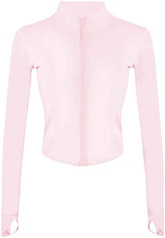 UANEO Workout Tops for Women Cropped Workout Jackets for Women Yoga Athletic Jacket