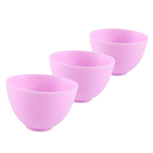 BIUDECO 3 piezas Tazones de Silicona para Mascarillas Faciales Resistentes Golpes Olor Pequeño Mediano y Grande para DIY Mascarillas y Cuidado Facial