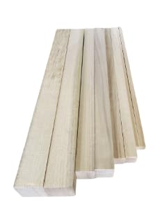 Bâtons de bois brut 30,5 cm tiges carrées bois dur travaux manuels lot de 8