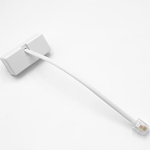 NECABLES 2+1Pack 2pcs Phone Jack Splitter 1 to 2 RJ11 6P4C 1 Male to 2 Females with 6in Pigtail and 1pc Phone Line Coupler for Landline and Fax White — view 2