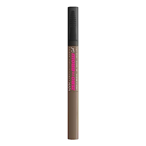 NYX Professional Makeup Longwear Vegan Tinted Liquid Eyebrow Gel, Natural Look Brow Mascara, Up to 2 Day Wear, Transfer-, Fade- and Smudge-Resistant, Zero to Brow, Shade: 05 Ash Brown