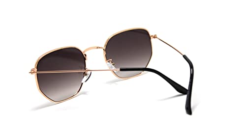 Óculos De Sol Hexagonal Unissex Com Proteção Uv-400 Acompanha Estojo Ho-22 Cor: Rose