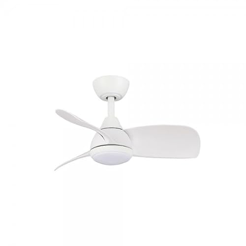 Bilake Ventilador de Techo pequeño con luz y Mando a Distancia Vanidoso, Motor DC, 3 aspas, 5 velocidades, diámetro 760 mm.
