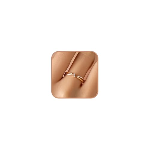 LOVPEPY Twisted Knot CZ Ring for Women 925 Sterling Silver Infinity Love Promise Ring for Her...