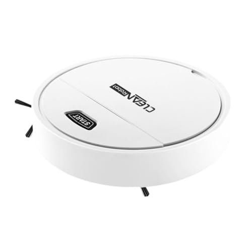 SOKEQTW Robot Pulitore per Pavimenti, Robot Pulitore e Aspirapolvere, Aspira e Lava, Rilevamento Ostacoli, Adatto per Tappeti e Pavimenti in Legno, Auto Boost sui Tappeti, Bianco