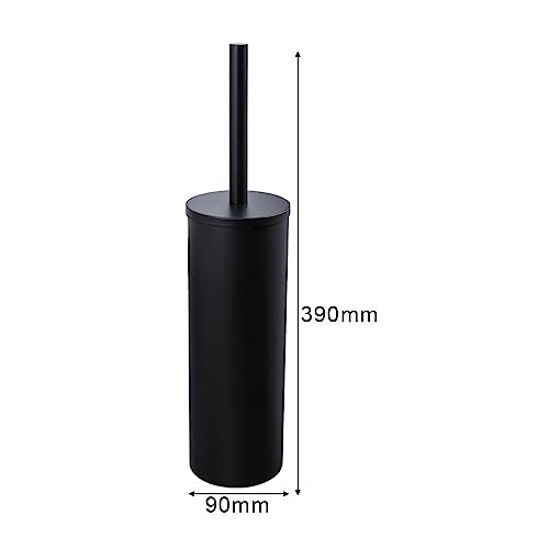 Image of Toilet Brush and Holder Freestanding, NSCMQSL Toilet Bowel Brush for Cleaning with Stainless Steel Handle,Space Saving for Storage Toilet Brush Wall Mount Round(Matte Black)