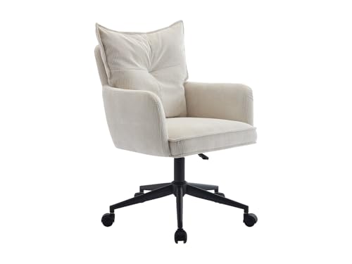 Pascal Morabito   Silla de Oficina   Pana   Crema y Negro   Altura Ajustable   BATARU de