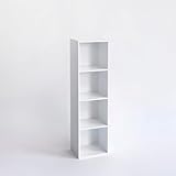 LOLAhome Estantería Librería Cubo con 4 estantes de Tablero de Laminado Color...