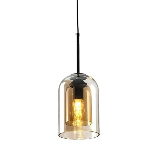 Suspension en verre E27 pour éliminer l'éblouissement sur un îlot de cuisine moderne