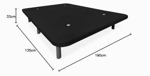 Miniatura 2 de Somnia Descanso - Base Tapizada 3d Reforzada, Gran Estabilidad Con 5 Barras Transversales Con Válvulas De Ventilación Y 6 Patas Metálicas Roscadas De 25cm, 135x190, Gris Oscuro
