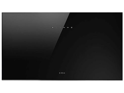 Elica PLAT-BLK-80 80 cm Chimney Cooker Hood - Black Glass - A Rated