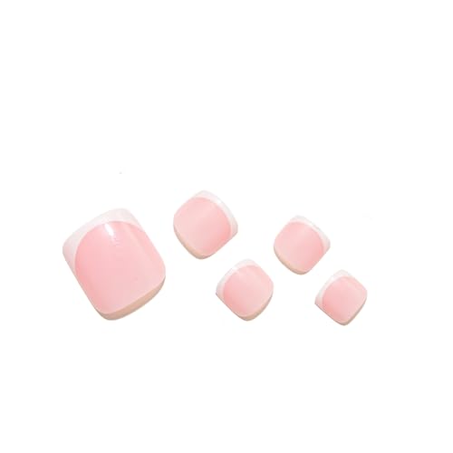 GLAMERMAID Press on Toenails, Nude Pink French Tip Glue on Toe Nails, Classy Toe Nails Press ons, Reusable Glossy Neutural Acrylic Fake Nails, Jelly Soft Gel Acrylic False Nails Manicure Kit for Women — view 4