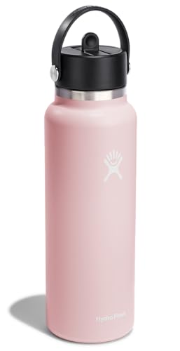 Image of Hydro Flask Water Bottle - Insulated Stainless Steel - Wide Flex Straw Lid, Non Spill, Leakproof, and Refillable in 40 Oz Trillium