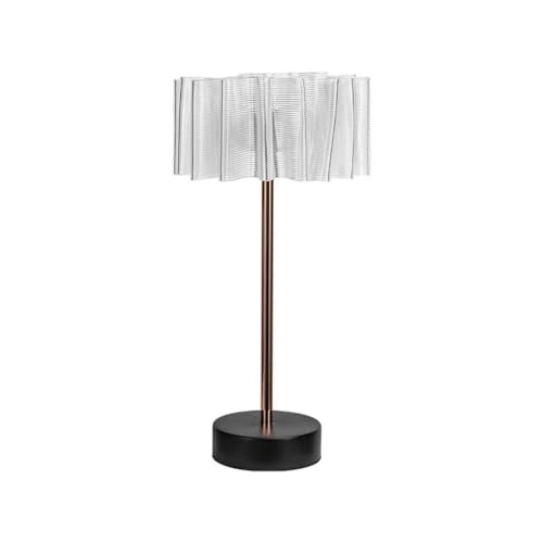 Lampe de bureau LED rechargeable en aluminium plissé pour chevet et lecture