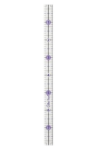 The Quilted Bear Quilting Rulers - Transparent Acrylic Non-Slip Quilting & Sewing Ruler with Precise Black Lines & 30 45 & 60 Degree Angles - Essential Tool for Perfect Sewing Results (0.5 x 8)