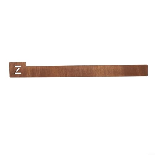 Besshepplo 26-delar vinylskivdelare i trä A-Z alfabetisk förvaringsorganisatör för LP CD-samling, brun 35 x 4 x 7 cm