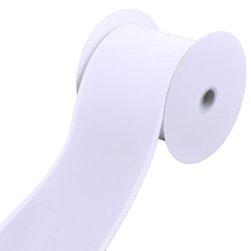 Homeford Christmas Velvet Wired Edge Ribbon, 4-inch, 10-Yard, White