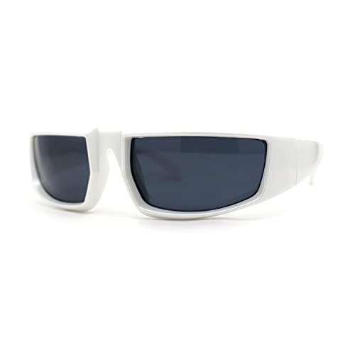 Trendy 90s Sport Style Wrap Around Mean Aggressive Plastic Sunglasses2