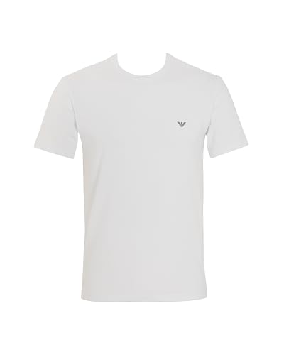Emporio Armani Man's Essential Cotton Crew Neck T-Shirt, White, XL, Fitted