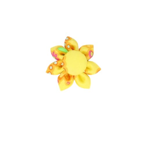Size Small Flower for Pet Collar in 20 Colors (Orange Floral)