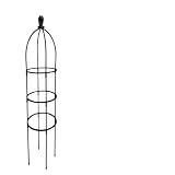 Jobaojiang Enrejado de jardín negro, marco de soporte para escalada de plantas, plástico duradero, plantas en maceta, soporte para plantas trepadoras de interior/exterior (11 pulgadas de diámetro x 61