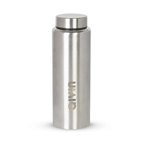 Image of Aivin Intense Stainless Steel Water Bottle | Leak proof & break-proof | Lid is sealed by a silicone ring | Best Usage for Office /School /College /Gym /Picnic /Home /Fridge |1 Litre | Silver (Intense)