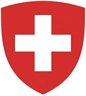 Swiss Coat of Arms Switzerland Flag Bumper Sticker Vinyl Car Truck Decal 5" X 3"