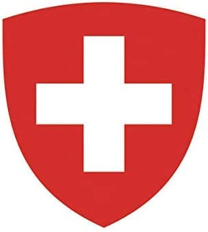 Swiss Coat of Arms Switzerland Flag Bumper Sticker Vinyl Car Truck Decal 5" X 3"