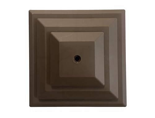 Pack of 15 Brown Plastic Fence Post Caps for a 4 (100mm) Fence Post. UK Made, Rot Proof. (GT0050). Free UK Postage