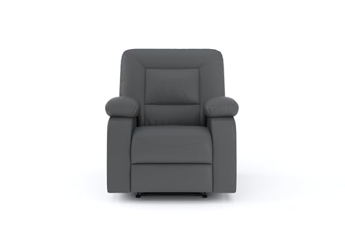 Image of Amazon Brand - Solimo Elysium | Single Seater Sofa Recliner | Manual Recliner (Leatherette Grey)