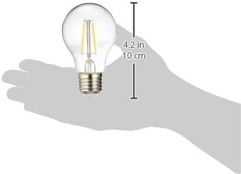 Amazon Basics LED E27 Edison Screw Bulb, 7W (Equivalent to 60W), Clear Filament, Warm White, Non Dimmable, (Pack of 2) [Energy Class E]