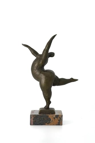 Statue en bronze de danseuse classique sur socle marbre véritable