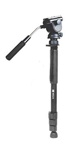 Image of Kodak M524 Monopod Suitable for Both Video & DSLR Cameras & H3100 Photo & Video Head, Black