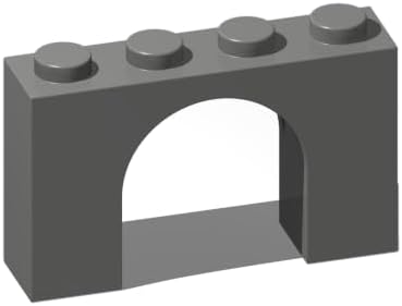 45 Piece Arch 1x4x2, Dark Gray, Compatible with Lego Parts 6182 - 1