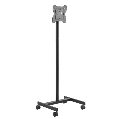 Carrello per TV mobile con ruote, supporto regolabile per schermi da 17 a 55 pollici, supporta 20 kg in verticale e in orizzontale, ideale per soggiorno, ufficio, esterno, max VESA 200 x 200 mm