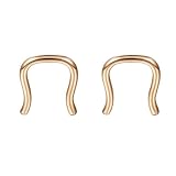 Mesnt Anillos de labios para mujer, 2 piercings de aro en forma de U en acero inoxidable, 1.6x8mm, Metal, Sin piedra preciosa