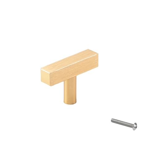 DJCYGG 1個セット 取手 ドアハンドル 家具の取っ手 アルミ合金製 食器棚 キャビネット ワードローブ、バスルームキャビネット、ドレッシングテーブル 引き出し つまみ 金具 ノブ ツマミ DIY 手すり金具 ネジ付き (長さ 50mm,ゴールド) [