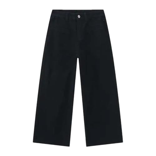 Men's Jeans Personality Pocket Reverse Wear Fold Design Solid Color Straight Wide Leg Denim Pants