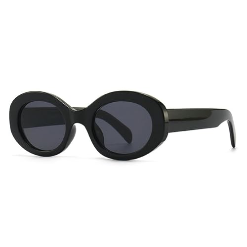 willochra Modern Thick Oval Sunglasses for Women Fashion Goggles Retro Narrow Chunky Sun Glasses Gradient Shades Round F272