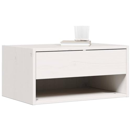 Table de Nuit Rectangulaire Blanche 2 Tiroirs pour Petit Espace - 4