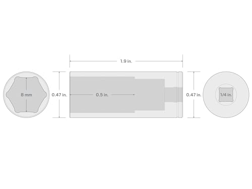 Image of TEKTON 1 /4 Inch Drive x 8 mm Deep 6-Point Socket | SHD03108