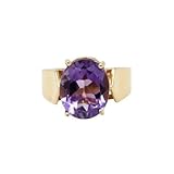 Large Amethyst Ring Silver Amethyst Band Gold Rhodium Plated Amethyst Ring Men 10x12 mm Oval Amethyst Band 5 Ct Amethyst Ring