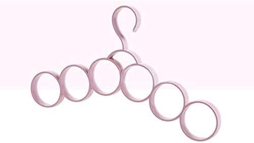 Clothes Hangers 6-Ring Storage Hanger Scarf Tie Holder Rack Belt Hanging Multi-Functional Scarves Circle Hanger Household Accessories (Color : Beige) Hanger (Beige)