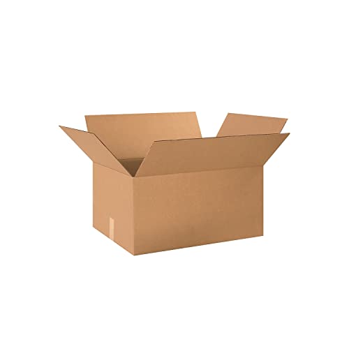 Image of Box USA 241812 Corrugated Cardboard Box 24 inch L x 18 inch W x 12 inch H, Kraft, for Shipping, Packing and Moving (Pack of 10)