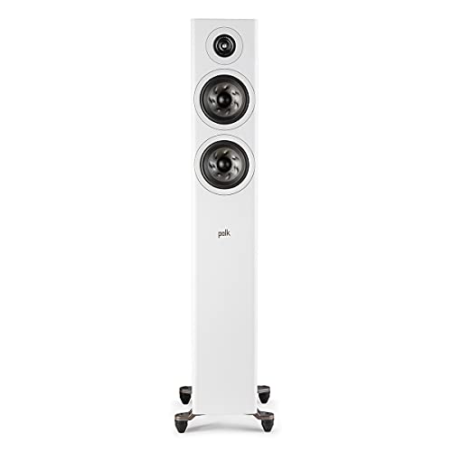 Polk Audio Reserve Series R500 Tower Speaker, 1″ Pinnacle Ring Tweeter & Dual 5.25″ Turbine Cone Woofers, Hi-Res Certified, Dolby Atmos & IMAX Enhanced for Dynamic Home Theater Audio, White
